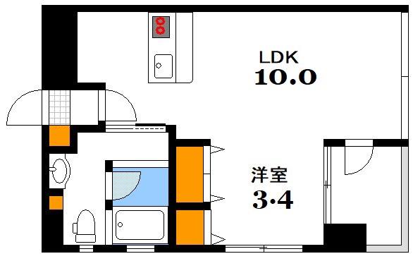 アインラウム(1LDK/7階)の間取り写真