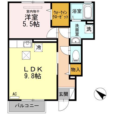 セレッソ(1LDK/1階)の間取り写真
