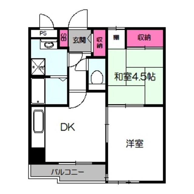 グランピア生山(2DK/4階)の間取り写真