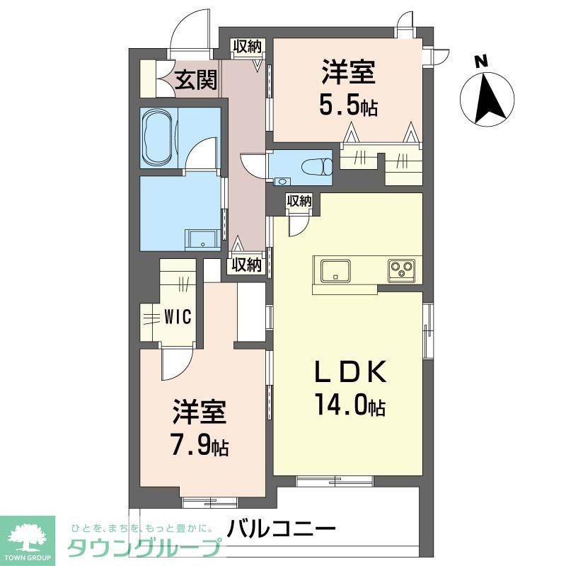 プルミエ グロリエ(2LDK/3階)の間取り写真