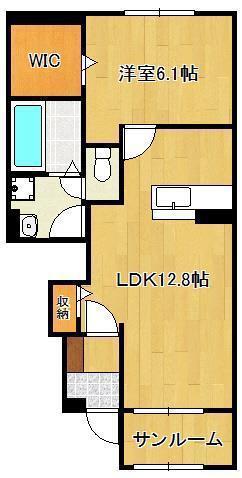 ティーダ水巻 A(1LDK/1階)の間取り写真