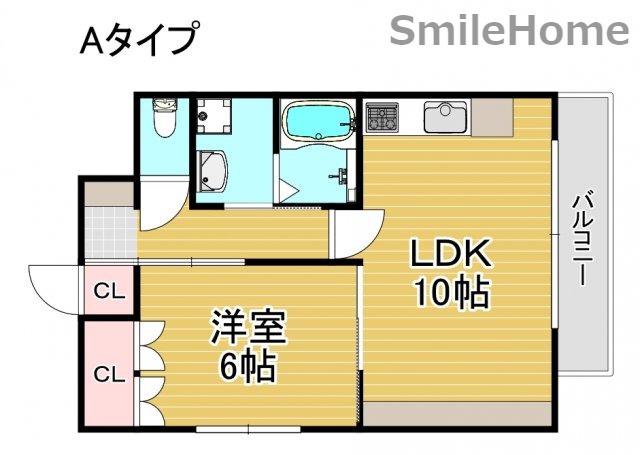 メゾンケーエスヒロ(1LDK/3階)の間取り写真