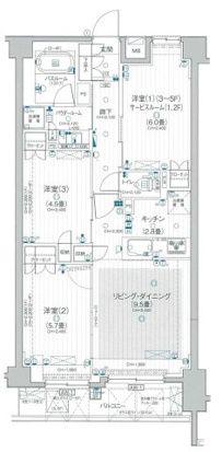 パレステージ鵠沼(3LDK/4階)の間取り写真
