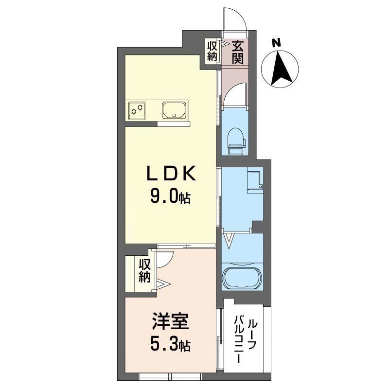 ロータス下北沢(1LDK/2階)の間取り写真