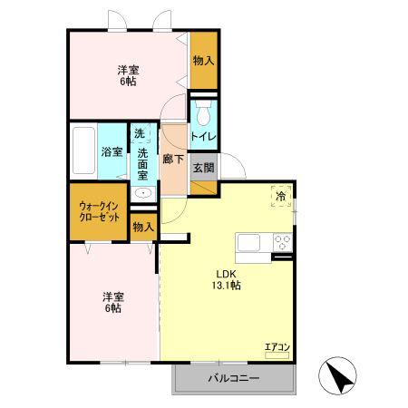 レジェンド(2LDK/2階)の間取り写真