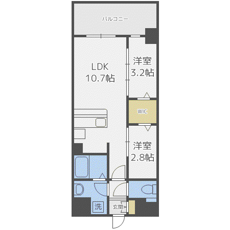 MODERN PALAZZO けやき通(2LDK/6階)の間取り写真