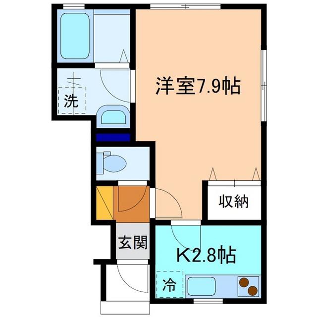 ラフェスタ増泉A棟(1K/1階)の間取り写真