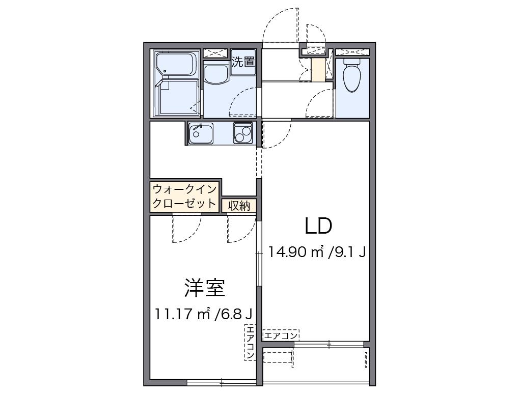 レオネクストみやびIII(1LDK/1階)の間取り写真