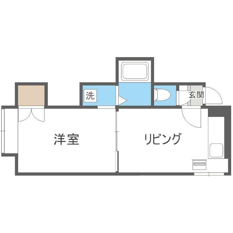 第35森宅建マンション(1DK/1階)の間取り写真