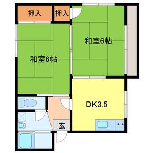 メゾンT(2DK/2階)の間取り写真