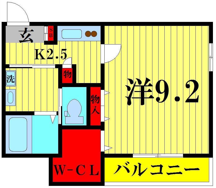 ルミエール(1K/2階)の間取り写真