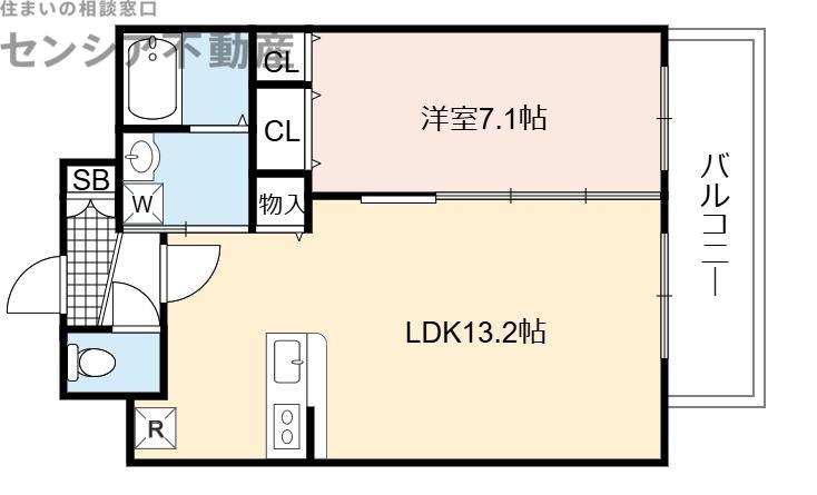 ラベニール(1LDK/6階)の間取り写真