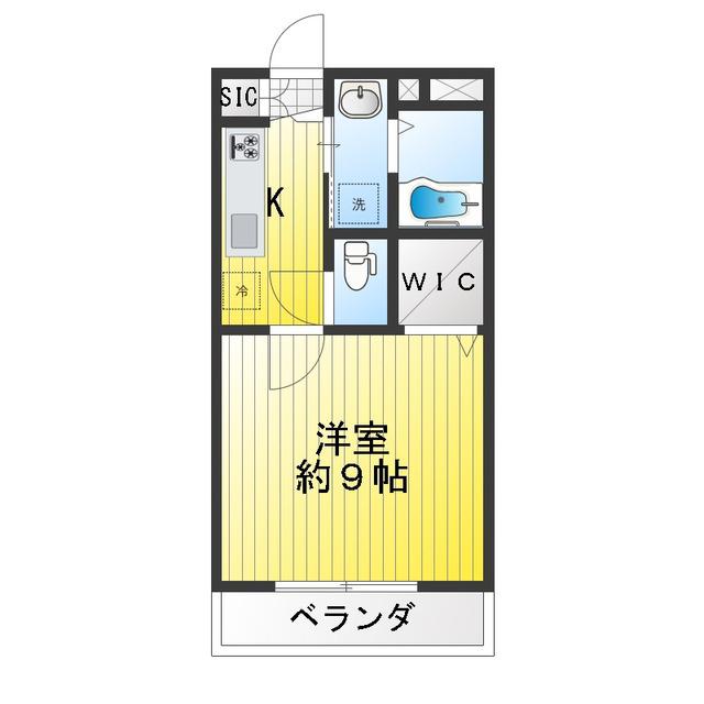 ユニテ利平治(1K/4階)の間取り写真