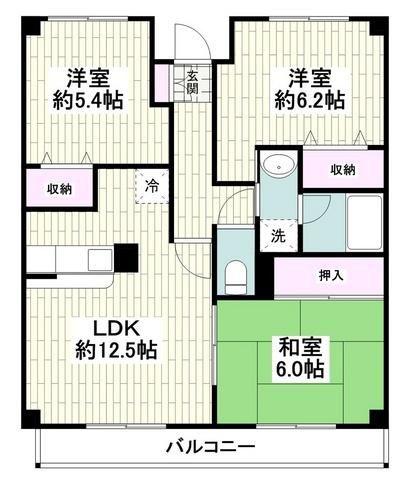 パルティール二俣川(3LDK/3階)の間取り写真