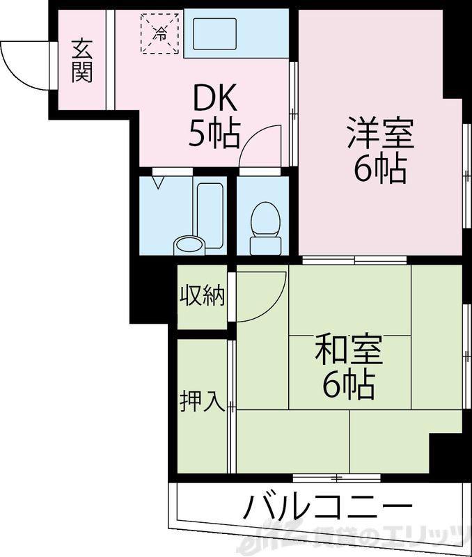 竹島ビル(2DK/4階)の間取り写真
