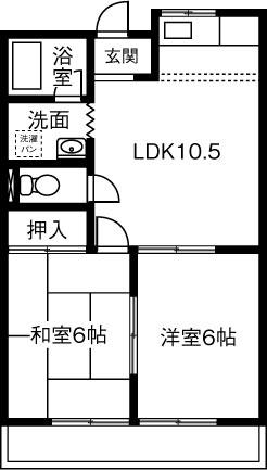 コーポ・サン(2LDK/2階)の間取り写真