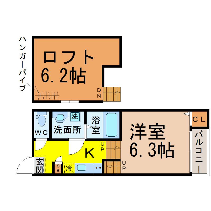 NAGOMI(1K/1階)の間取り写真