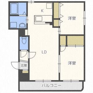大光11番館(2LDK/2階)の間取り写真