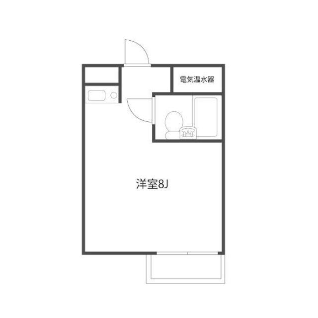 QUEST(ワンルーム/2階)の間取り写真