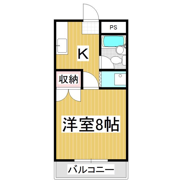 宮の前ハイツむらせ(1K/2階)の間取り写真