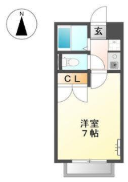 DEUXIEME CONFORTデュークシーム(1K/3階)の間取り写真