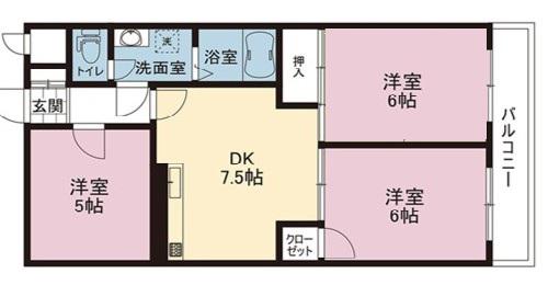 峰沢ハイツ(3DK/2階)の間取り写真