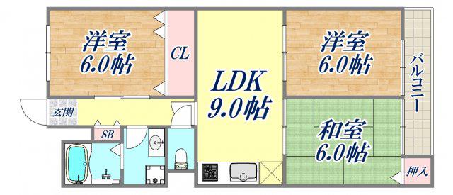 アネックス大森(3LDK/1階)の間取り写真