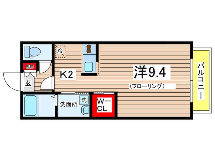 モンフレール(1K/1階)の間取り写真