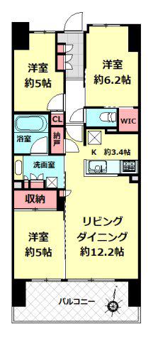 オハナ柏たなかパークフロント(3LDK/7階)の間取り写真