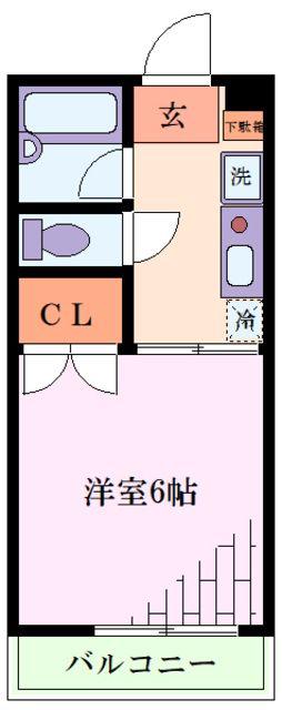 春秋アビタシオン(1K/2階)の間取り写真