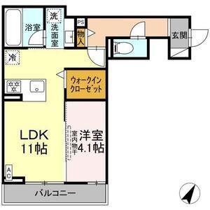 K FRONT(1LDK/3階)の間取り写真