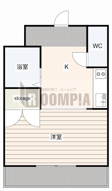 寿マンション琴塚(ワンルーム/5階)の間取り写真