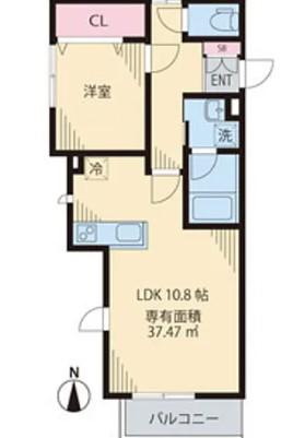プチ・ハウス大久保(1LDK/2階)の間取り写真