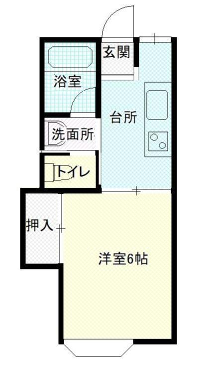 コーポチェリーFURUTO(1K/1階)の間取り写真