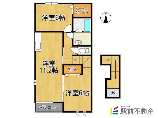ヌーベルソレイユC(2LDK/2階)の間取り写真