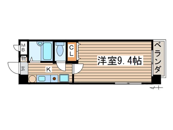 アビタシオン船原(1K/3階)の間取り写真