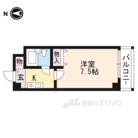 四ノ宮コート(1K/3階)の間取り写真