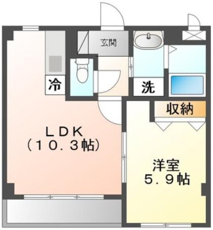 マロンフォレスト(1LDK/3階)の間取り写真