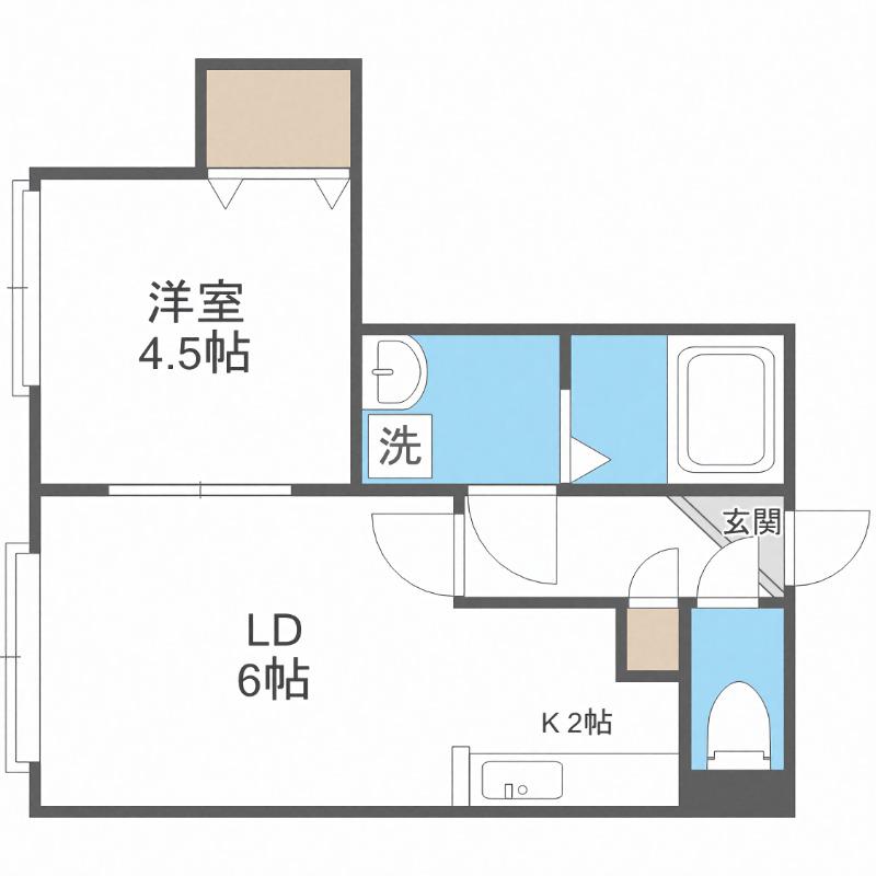 アル・アンダルス(1LDK/2階)の間取り写真