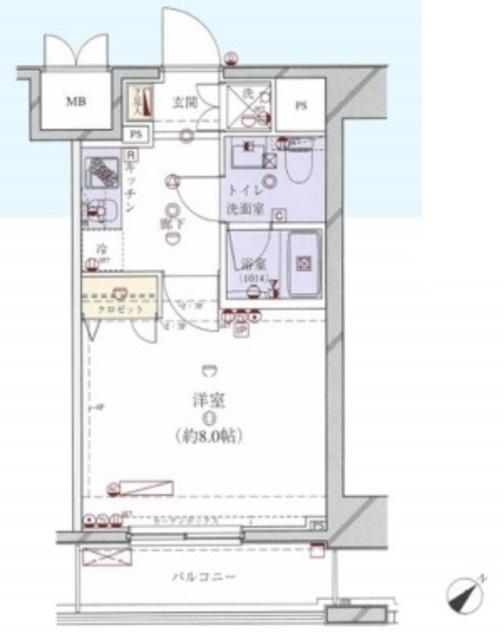 RISINGPLACE金町(1K/3階)の間取り写真