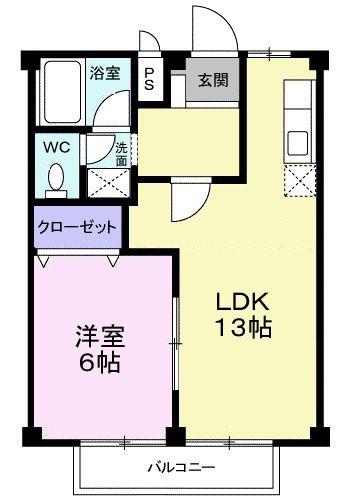 シティハイツ千葉(1LDK/2階)の間取り写真