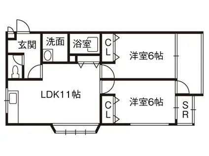 コートハウス もみの木(2LDK/1階)の間取り写真