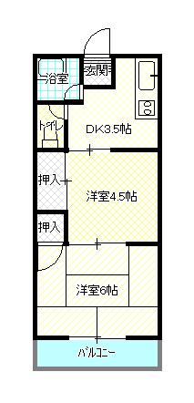 別府ビル(2K/3階)の間取り写真