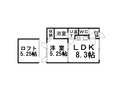 アーバンビクトリアII(1SLDK/2階)の間取り写真