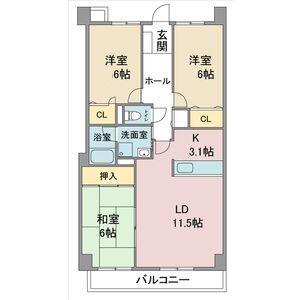 グランハート(3LDK/5階)の間取り写真