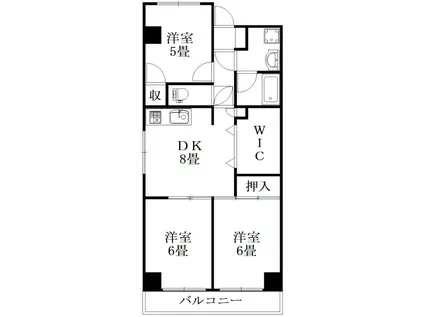 マンワール南末広(3SDK/1階)の間取り写真