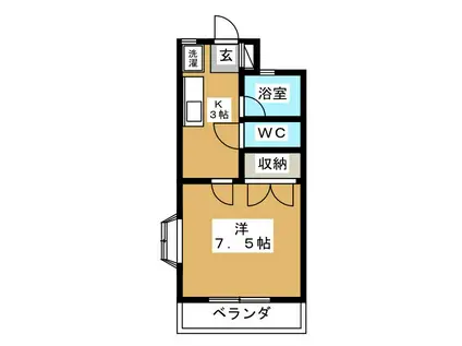 ニューライフ越塚(1K/2階)の間取り写真