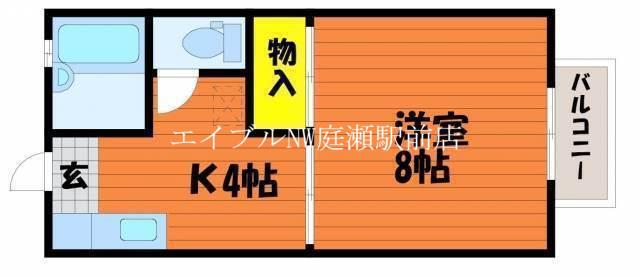 メゾンソレイユ(1K/2階)の間取り写真