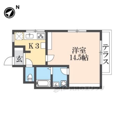 オルボス壱分(1K/1階)の間取り写真
