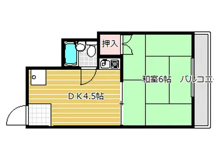 清水丘マンション(ワンルーム/3階)の間取り写真